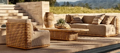 Set de canapele de exterior Trelica Teak|Mobilier de lux de exterior