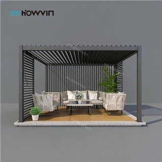 Pergola din aluminiu montată pe perete