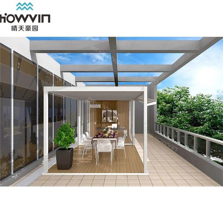 White Pergola On Deck