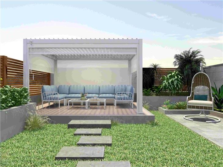 Howvin Electric Pergola Cover System Courtyard Villa Aluminum Alloy Can Be Customized Electric Louver Sun Room Garden Pergola Outdoor Awning